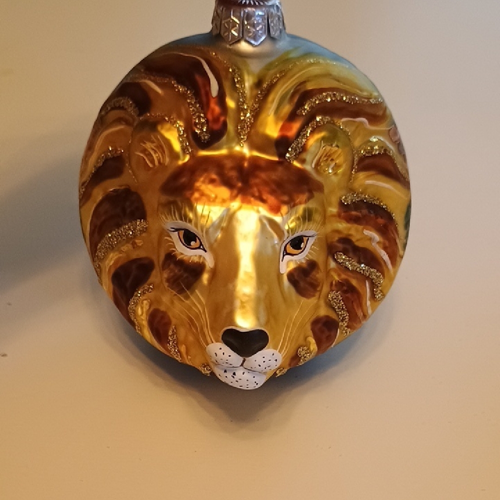 Leo The Lion Hand Blown Glass Ornament